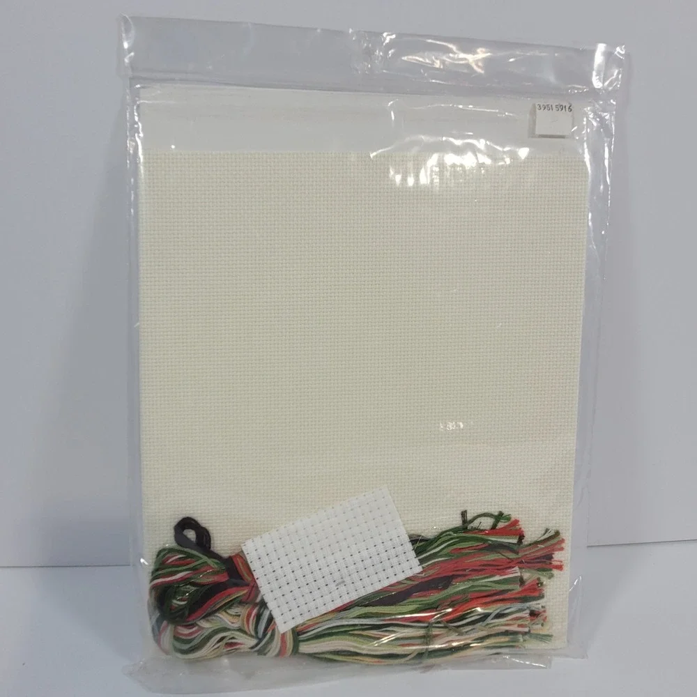 Vintage Janlynn Counted Cross Stitch Kit‎ Holiday Christmas Wreath Village NEW